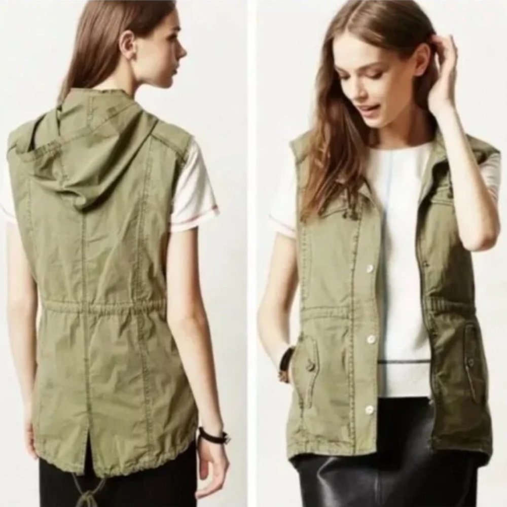 Anthropologie x Marrakech Anorak Military Utilitarian Hooded Vest
